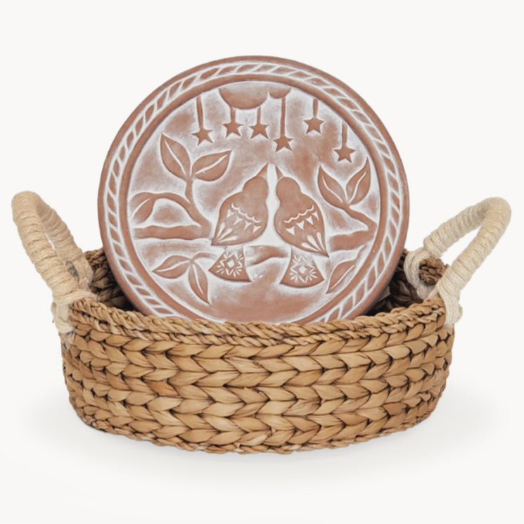 Bread Warmer & Basket - Lovebirds Round