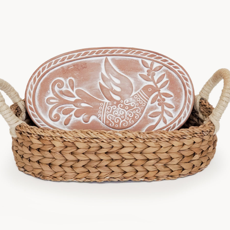 Bread Warmer & Basket - Bird Oval